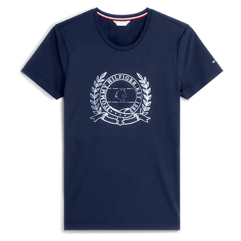 Tommy Hilfiger Women's Crest Rhinestone Performance T-Shirt - Desert Sky